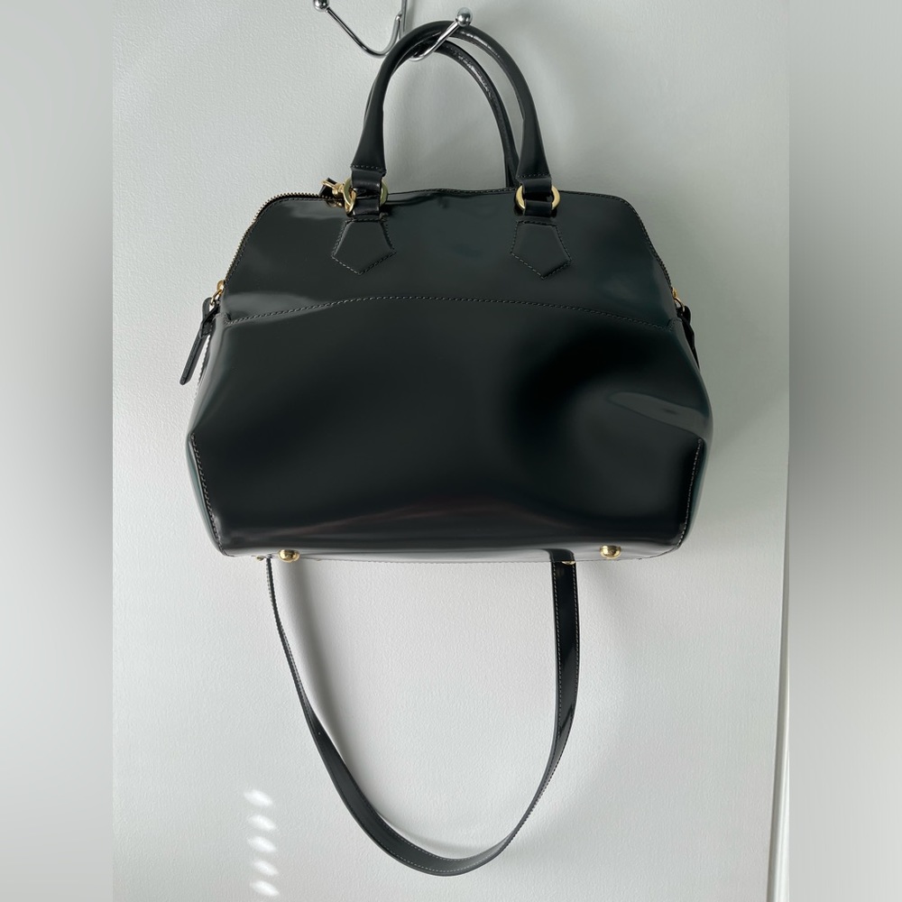Iacucci Italy Gray Patent Leather Convertible Crossbody Shoulder Handbag